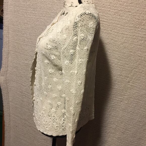 Vintage Ivory Handmade Crocheted cotton sweater Shanghai China - Picture 5 of 6